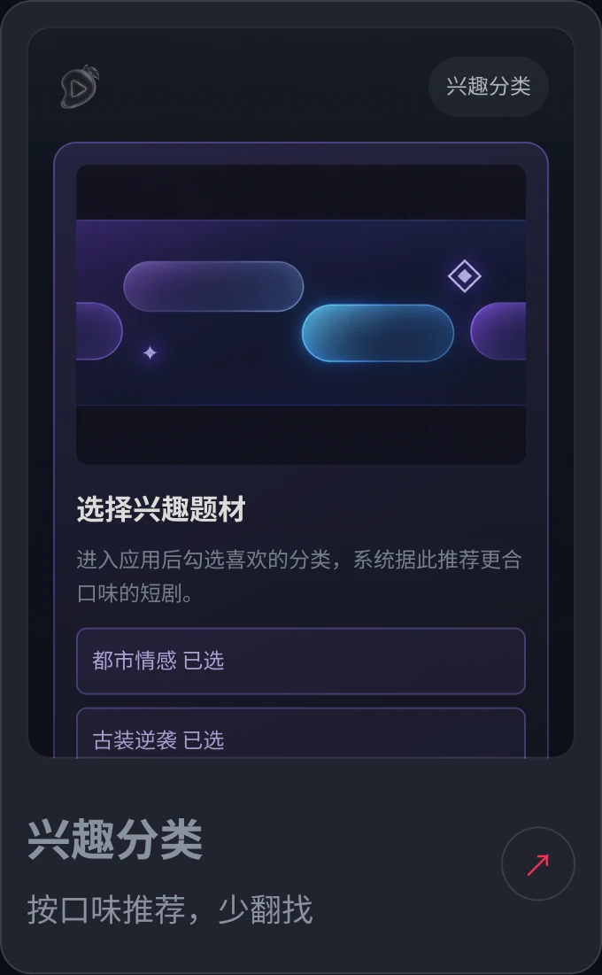 按兴趣选择短剧题材